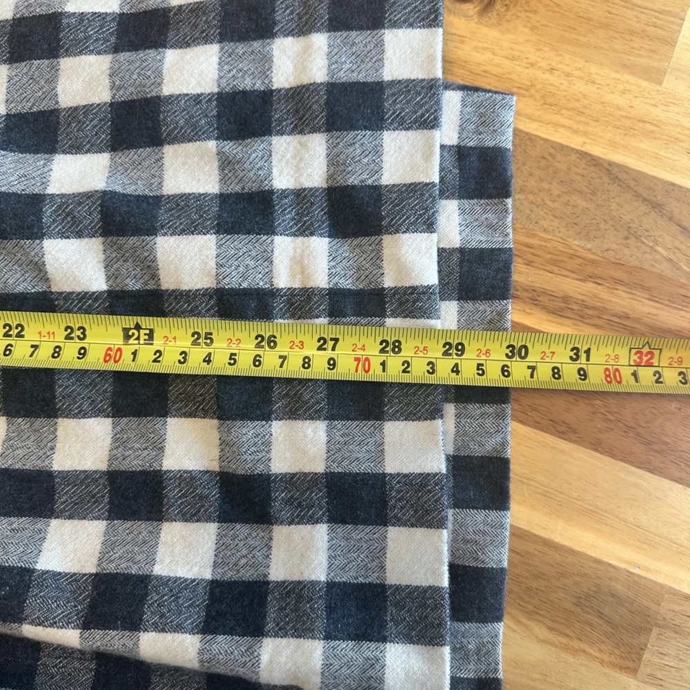 Vintage Wool Pleated Black and Cream Oversize Gingham Midi Skirt size 6 - Picture 7 of 12